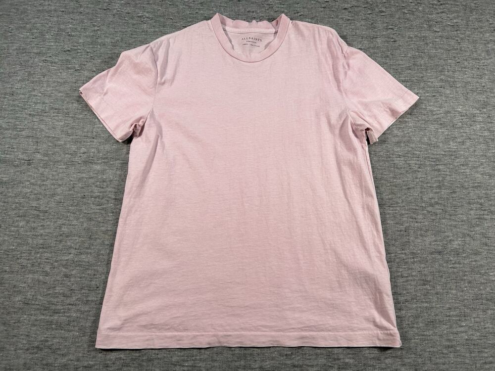 All Saints Musica Shirt Mens Extra Small Oversized Fit Pink Cotton Casual